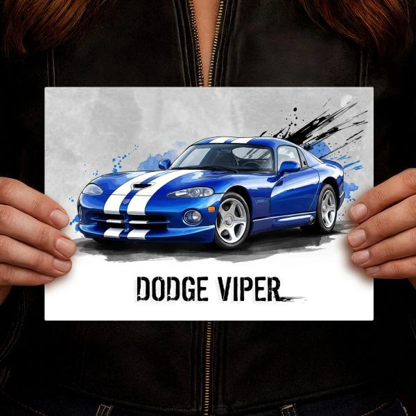 Plakat metalowy na sciane Dodge Viper GTS